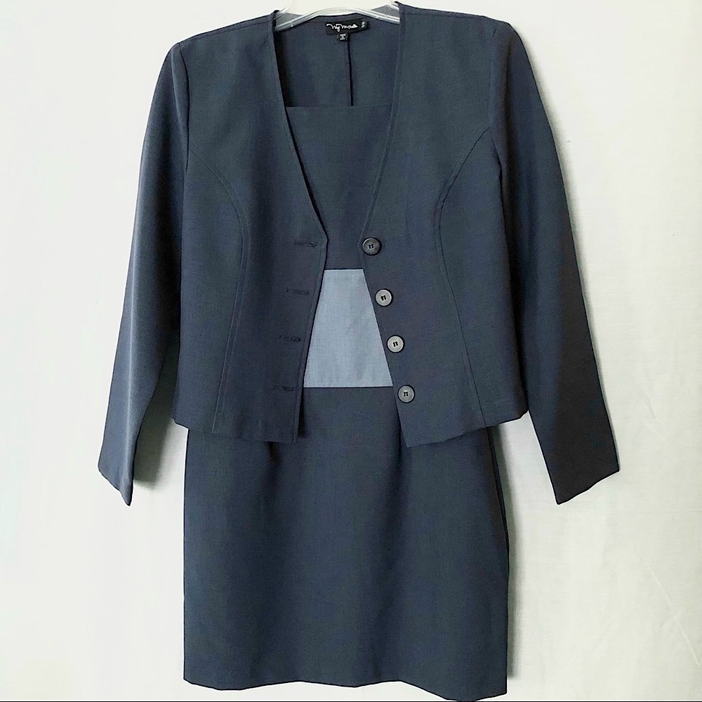 Blue Gray Dress with Jacket - Size 9/10